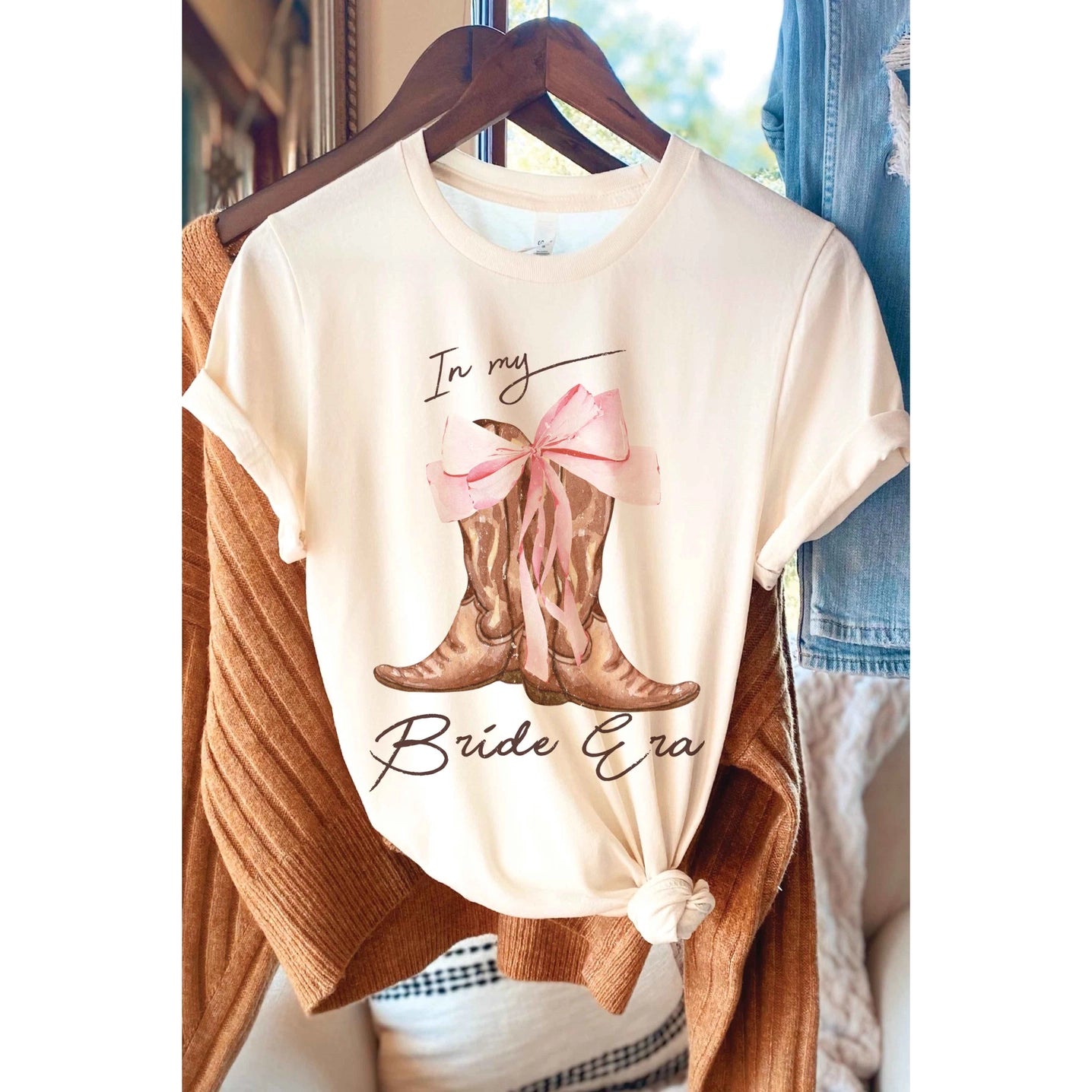 "In My Bride Era" Western Cowboy Boot Graphic Tee
