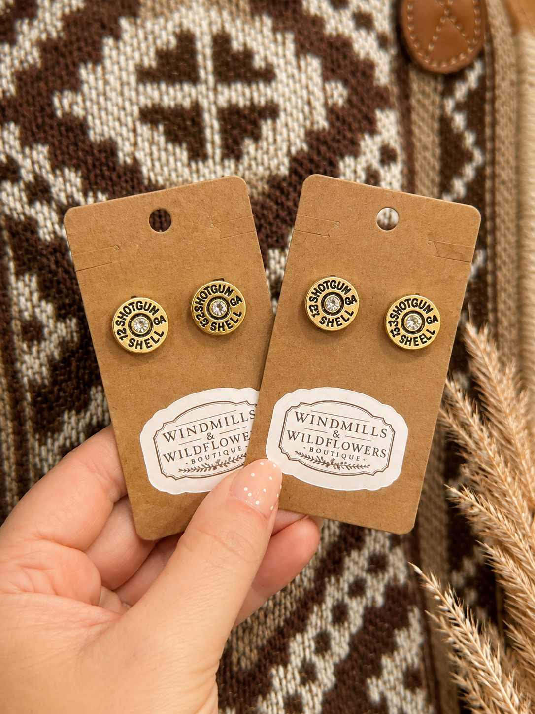 Shotgun Shell Stud Earrings