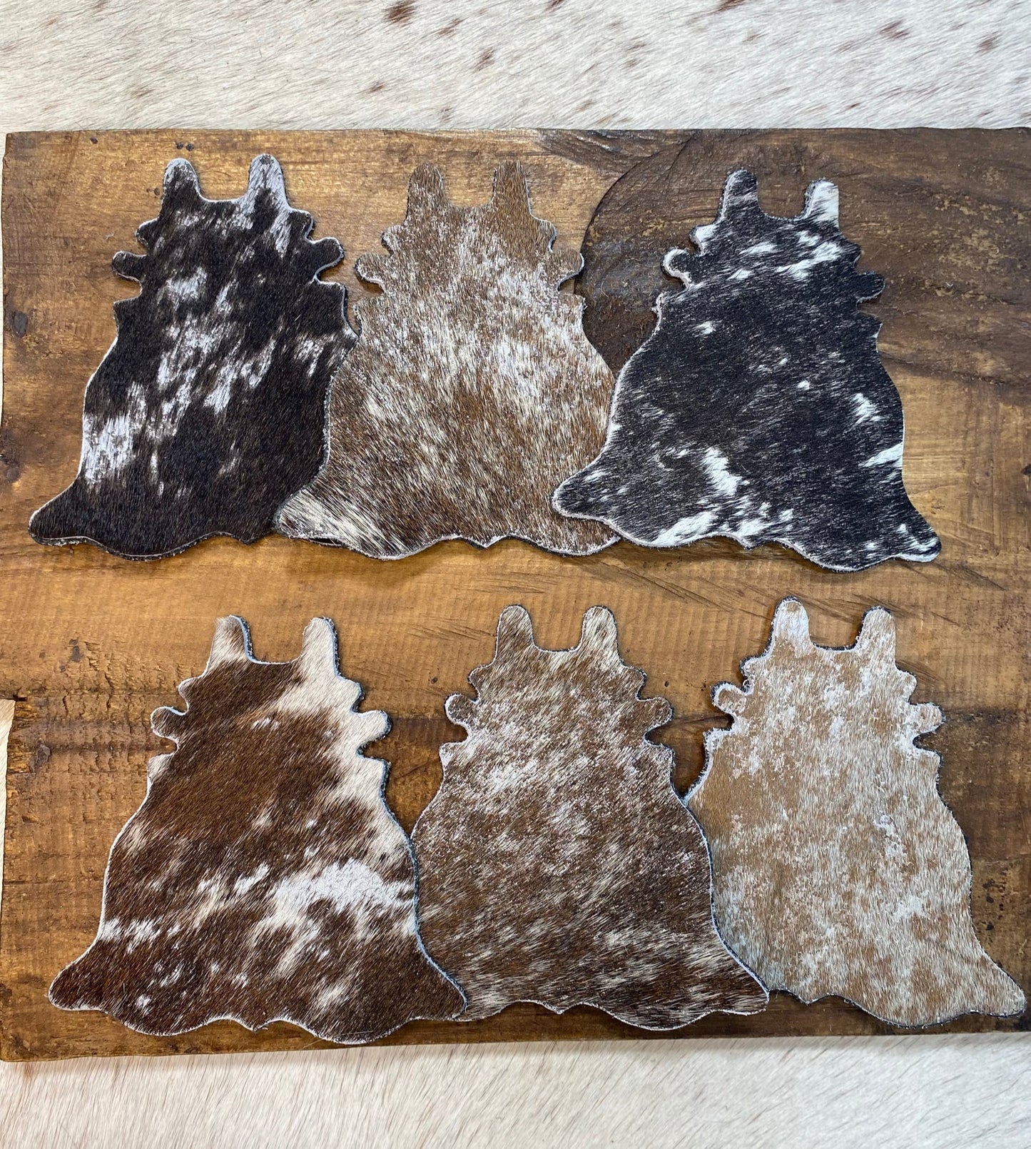 Cowhide-Shaped Cowhide Coaster Set (Set of 4)