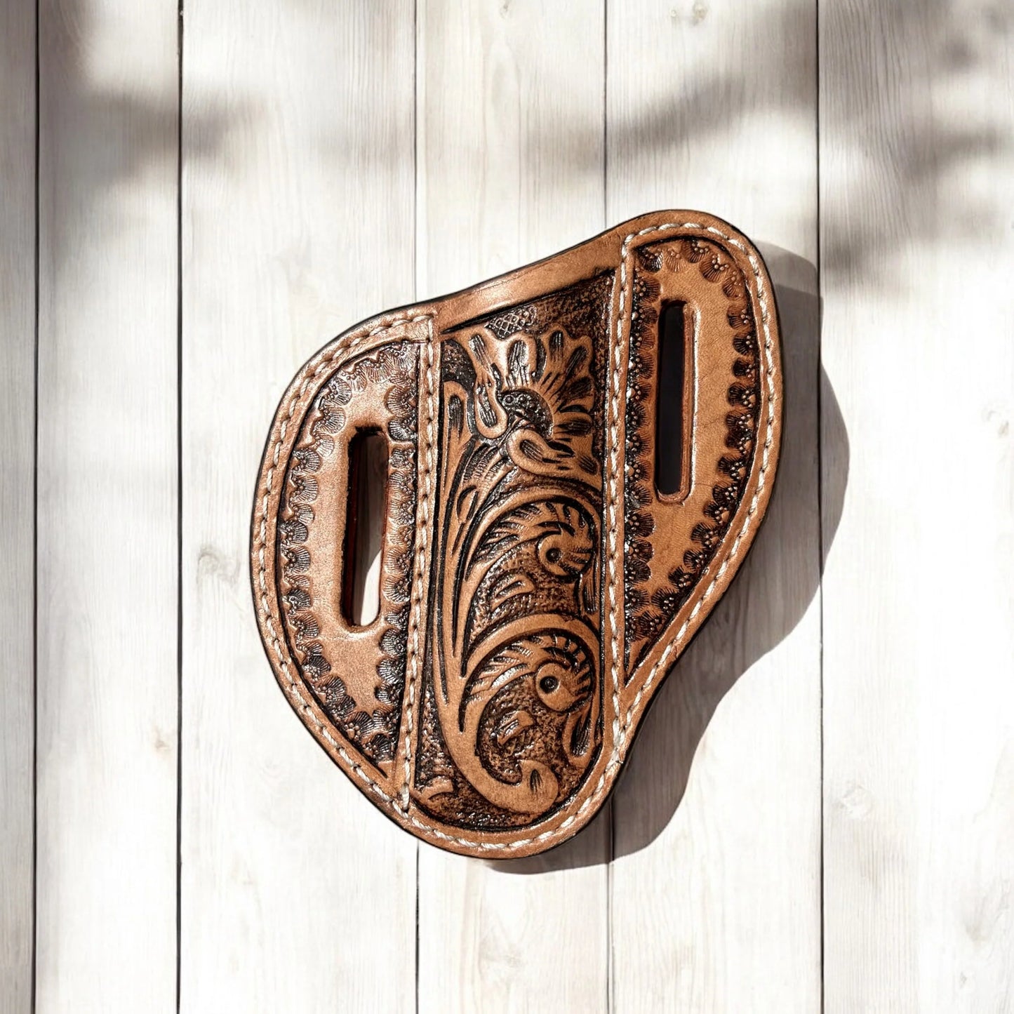 Floral Tooled Leather Knife Sheath