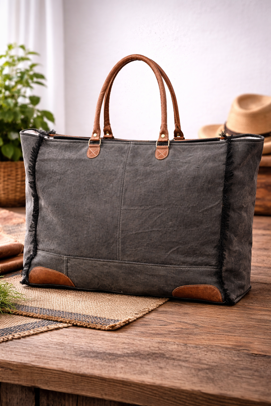 Handmade Cowhide Weekender Bag