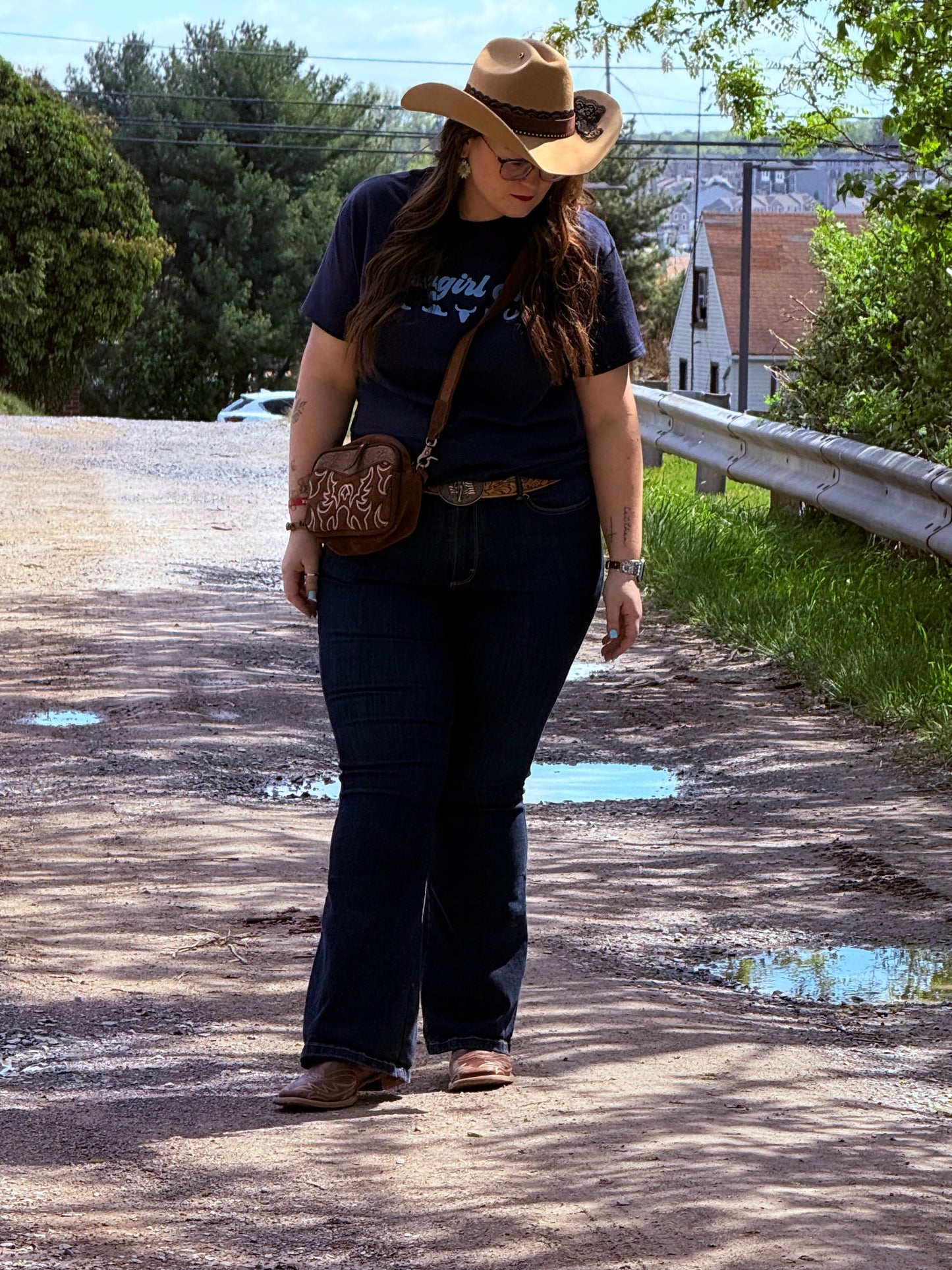 Western Embroidered Shoulder Bag