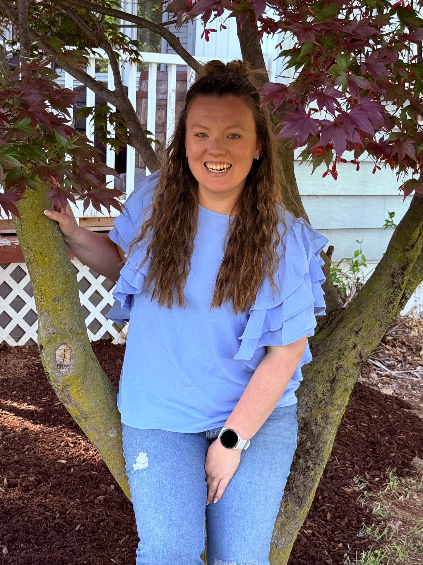 Bluebonnet Breeze Ruffle Top