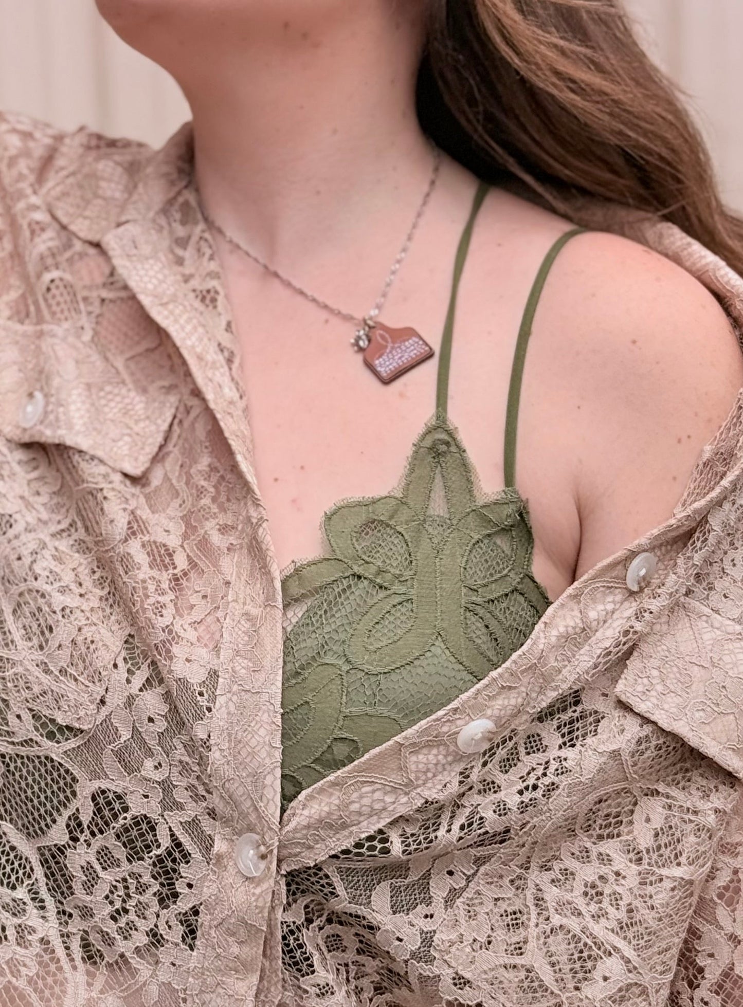 Turquoise Trail Leather Tag Necklace