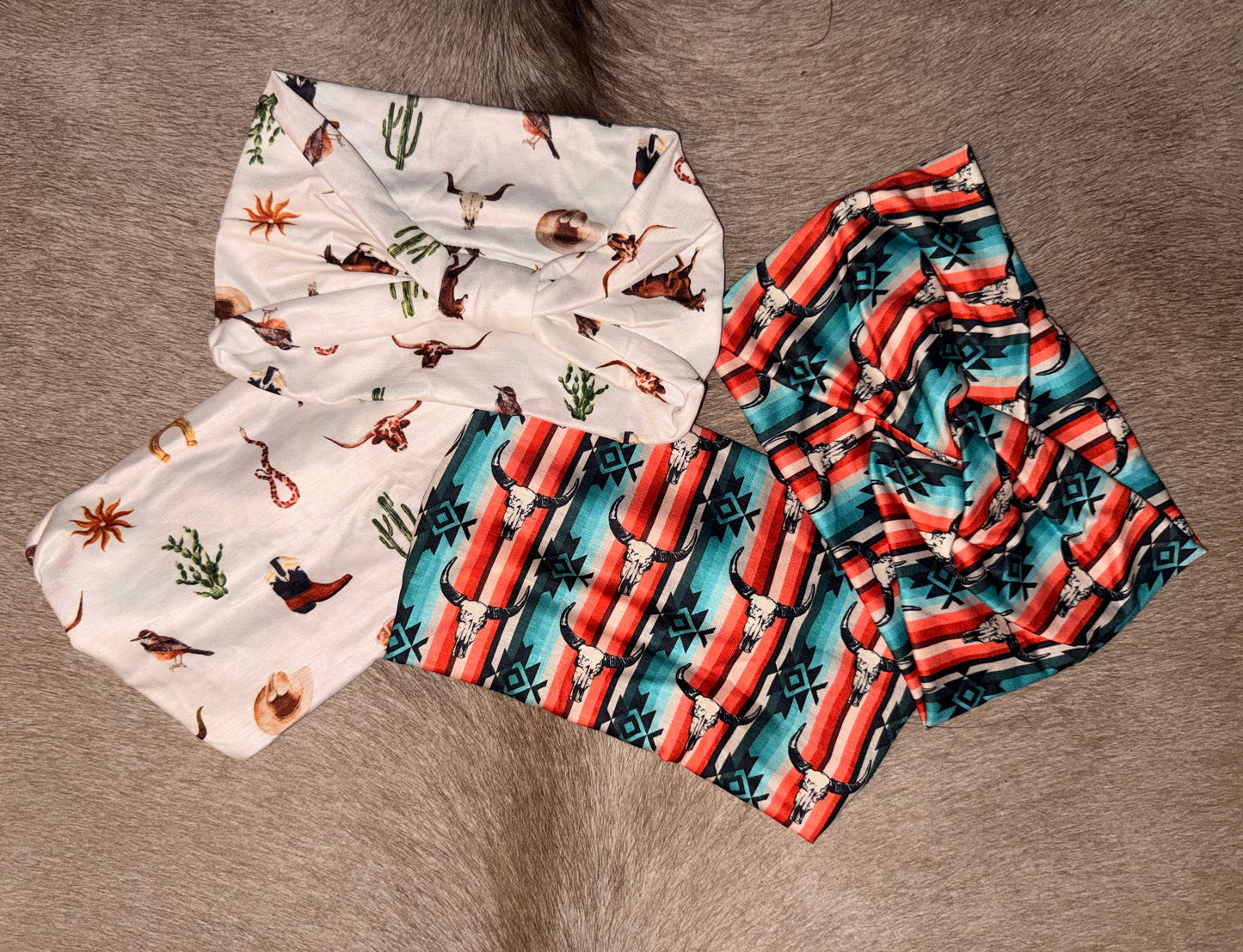 Western Hand Stitched Twisted Headbands