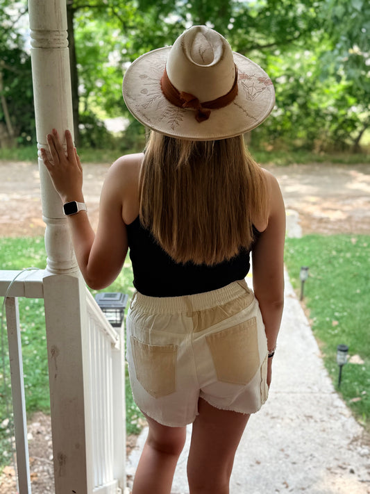 Cream & Canvas Patchwork Shorts