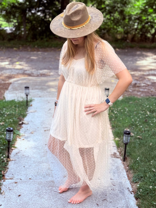 Prairie Promise Swiss Dot Maxi Dress