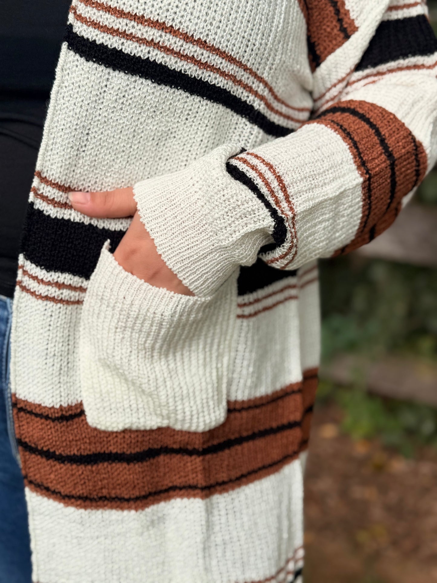 Saddle Stripe Cozy Cardigan