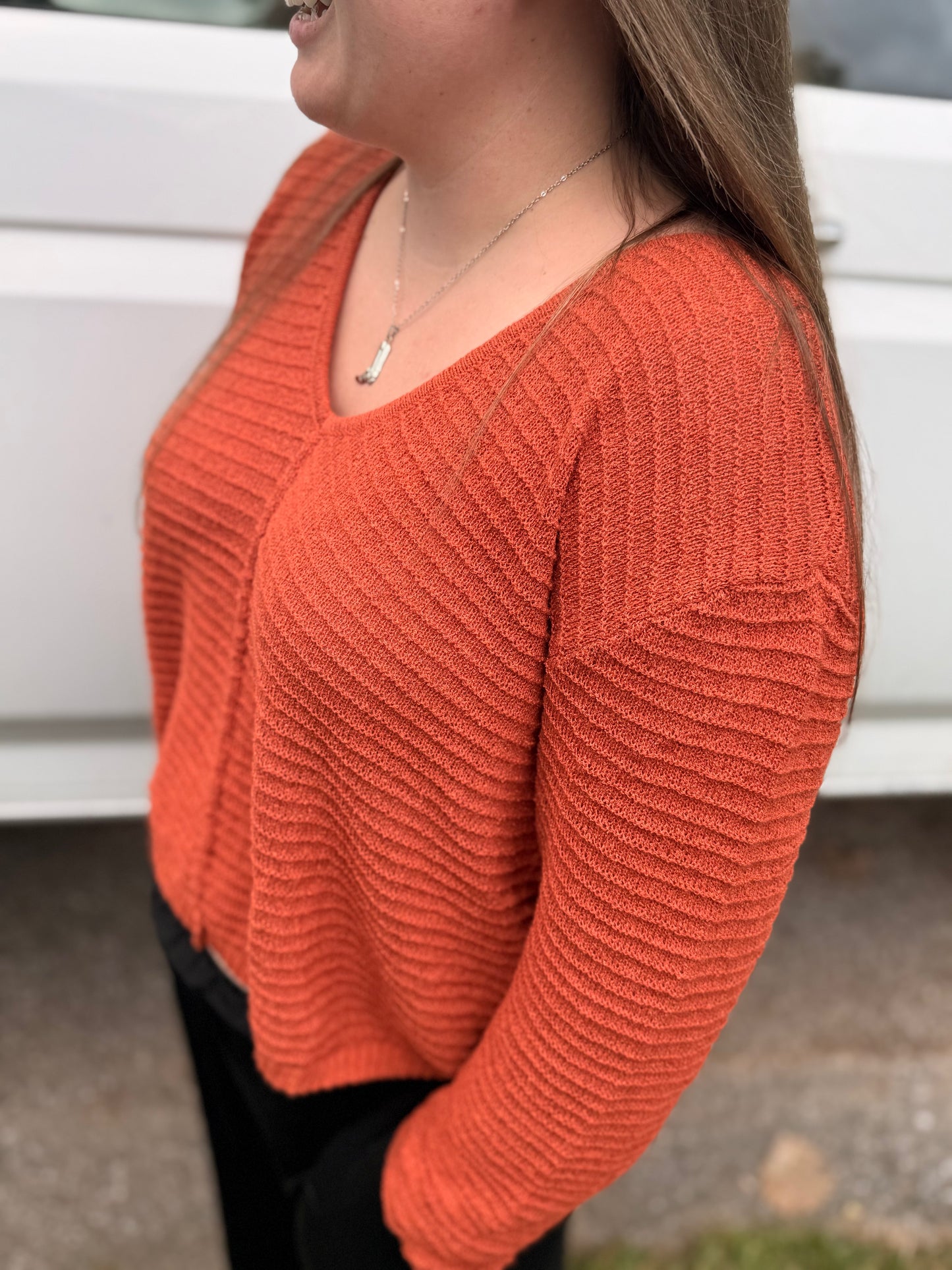Canyon Sunset Textured Knit Sweater