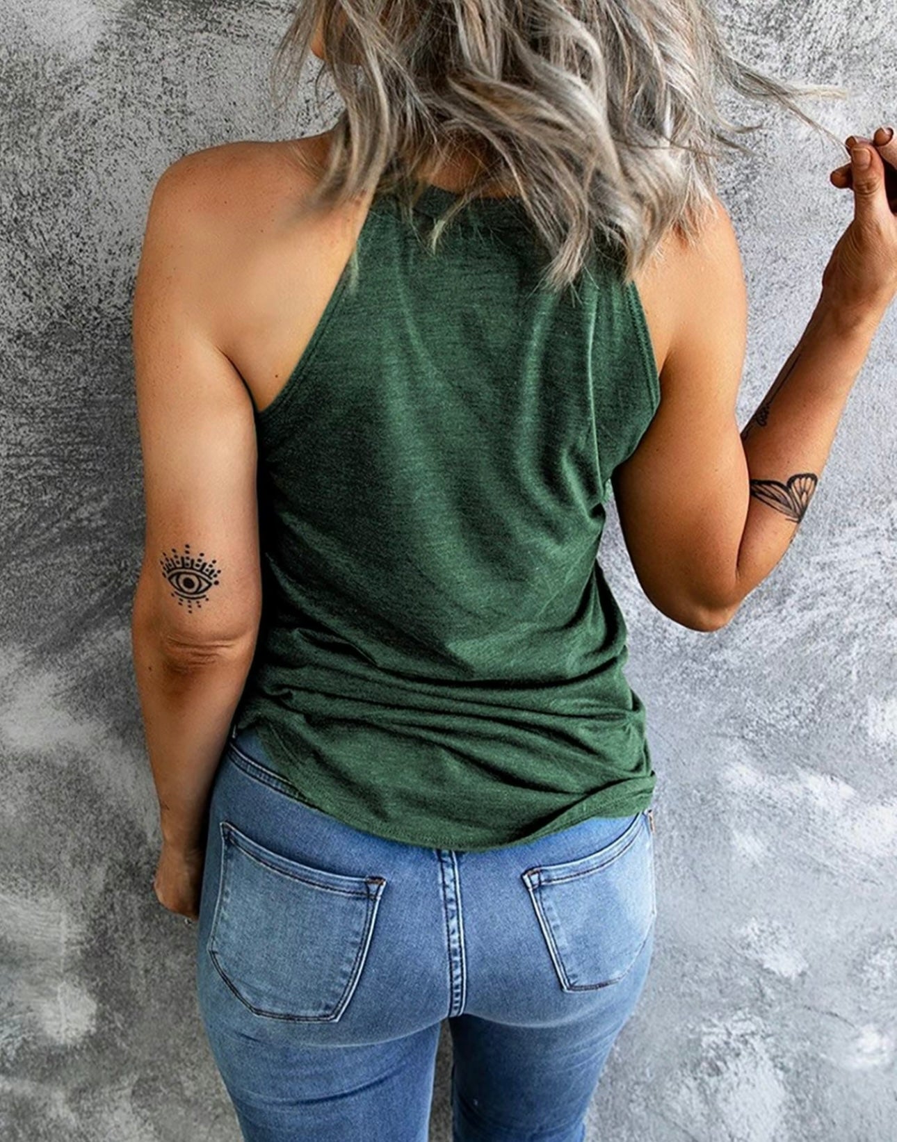 Classic Halter Neck Tank Top – Forest Green