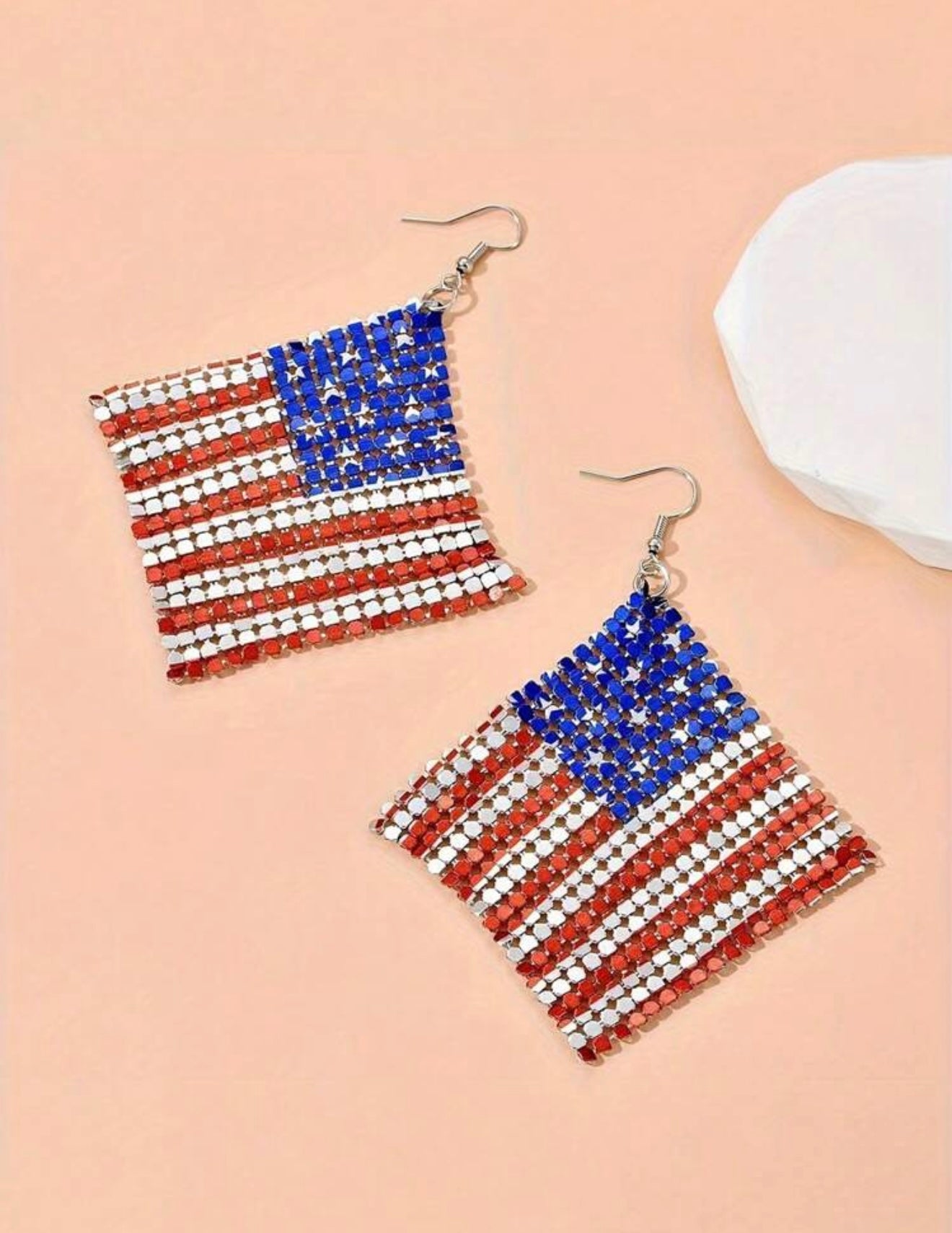 American Flag Rhinestone Earrings