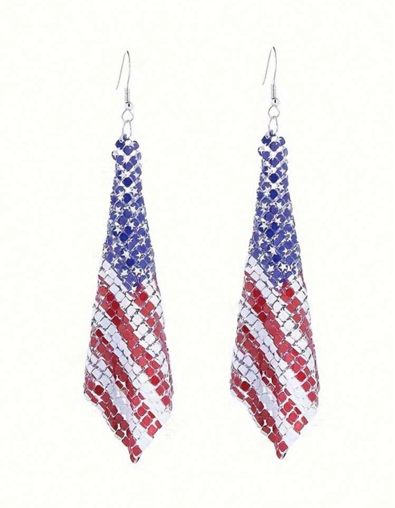 American Flag Rhinestone Earrings