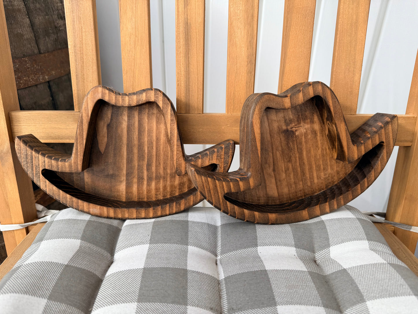 Rustic Cowboy Hat - Pine Wood Dough Bowl