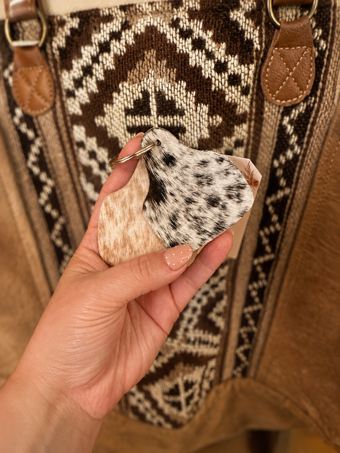 Ranch Tag Cowhide Keychain
