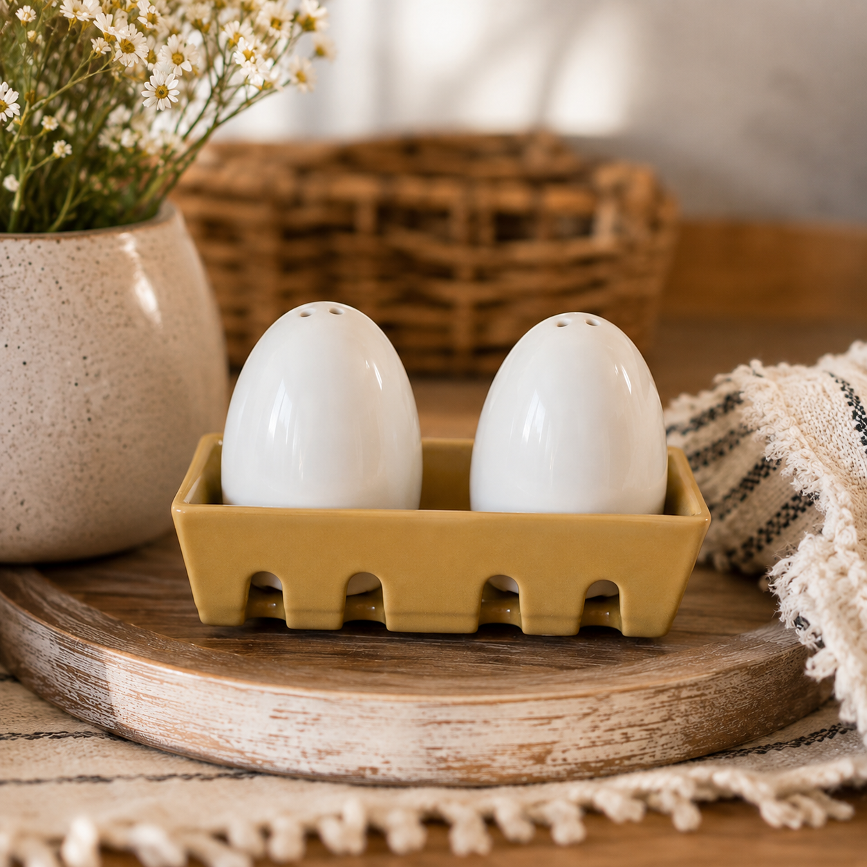 Farm Fresh Egg Carton Salt & Pepper Shakers