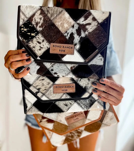 Hair-On Cowhide iPad Carrying Bag