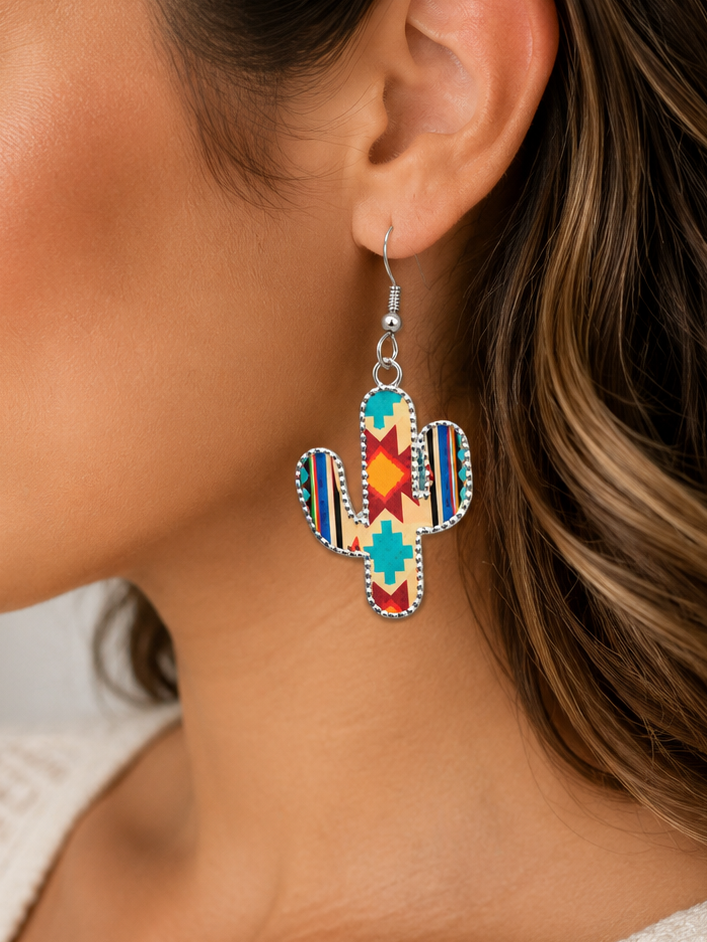 Desert Fiesta Cactus Earrings
