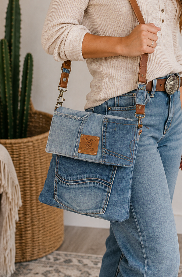 Blue Jean Backroads Crossbody
