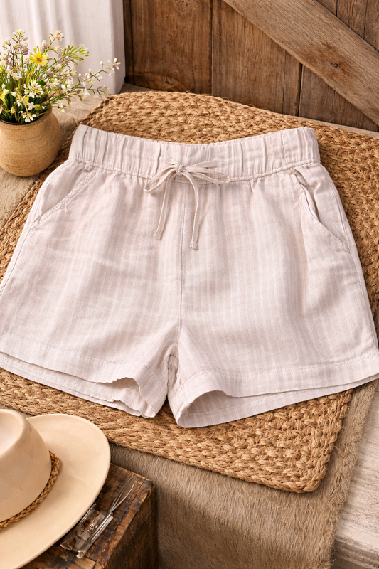 Everyday Neutral Striped Shorts