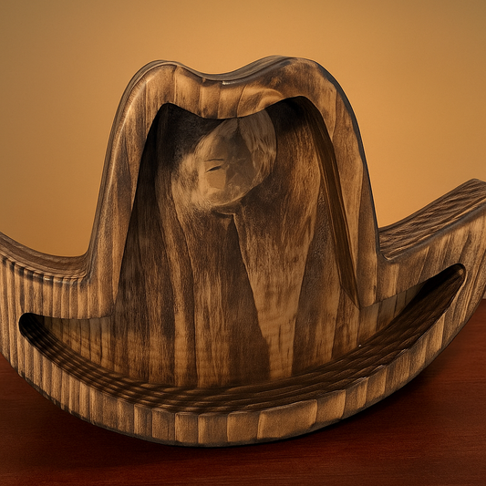 Rustic Cowboy Hat - Pine Wood Dough Bowl