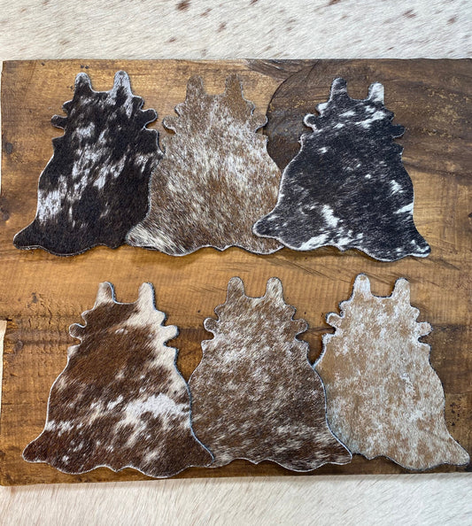Cowhide-Shaped Cowhide Coaster Set (Set of 4)