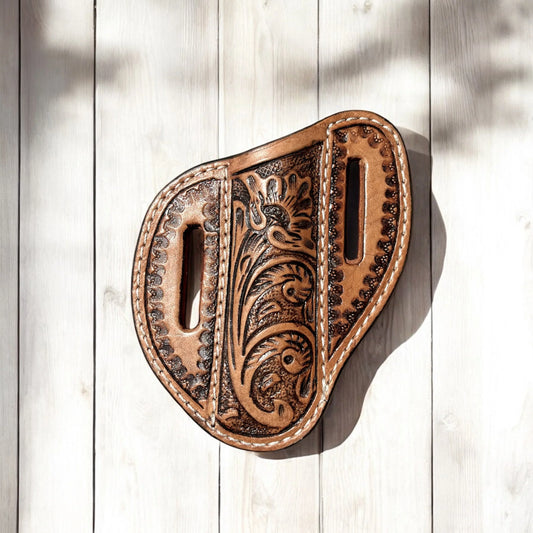 Floral Tooled Leather Knife Sheath