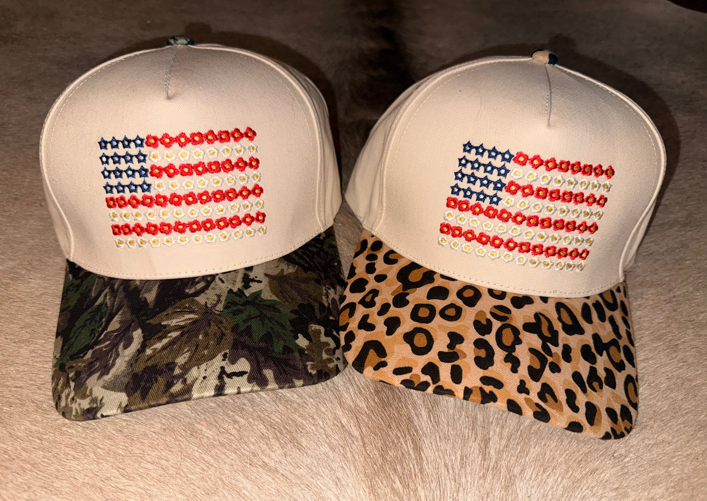 Rustic Floral Americana Trucker Hat