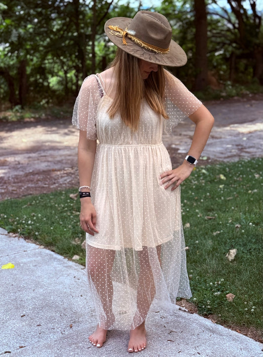 Prairie Promise Swiss Dot Maxi Dress