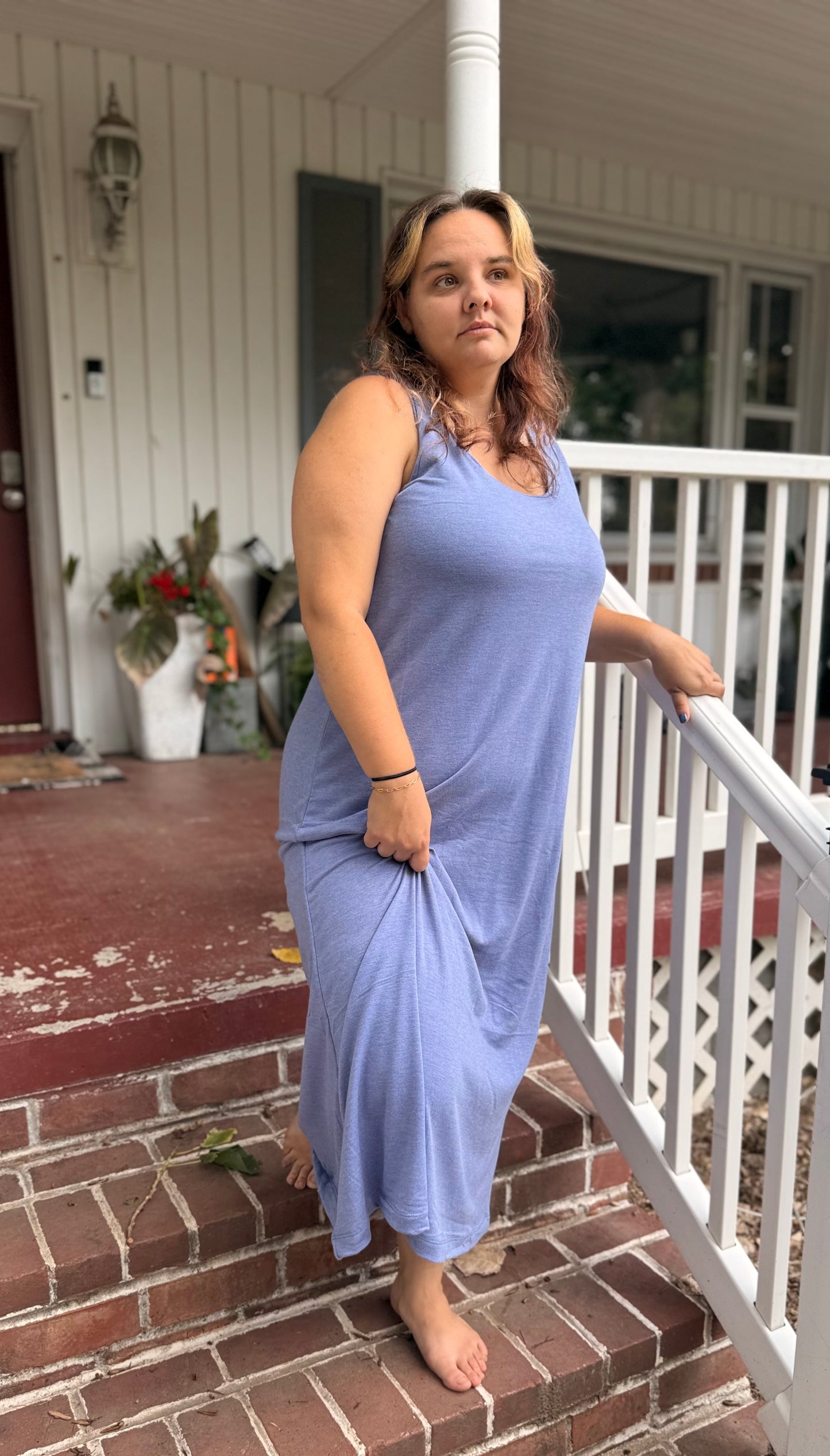 Lavender Skies Twisted Strap Maxi Dress