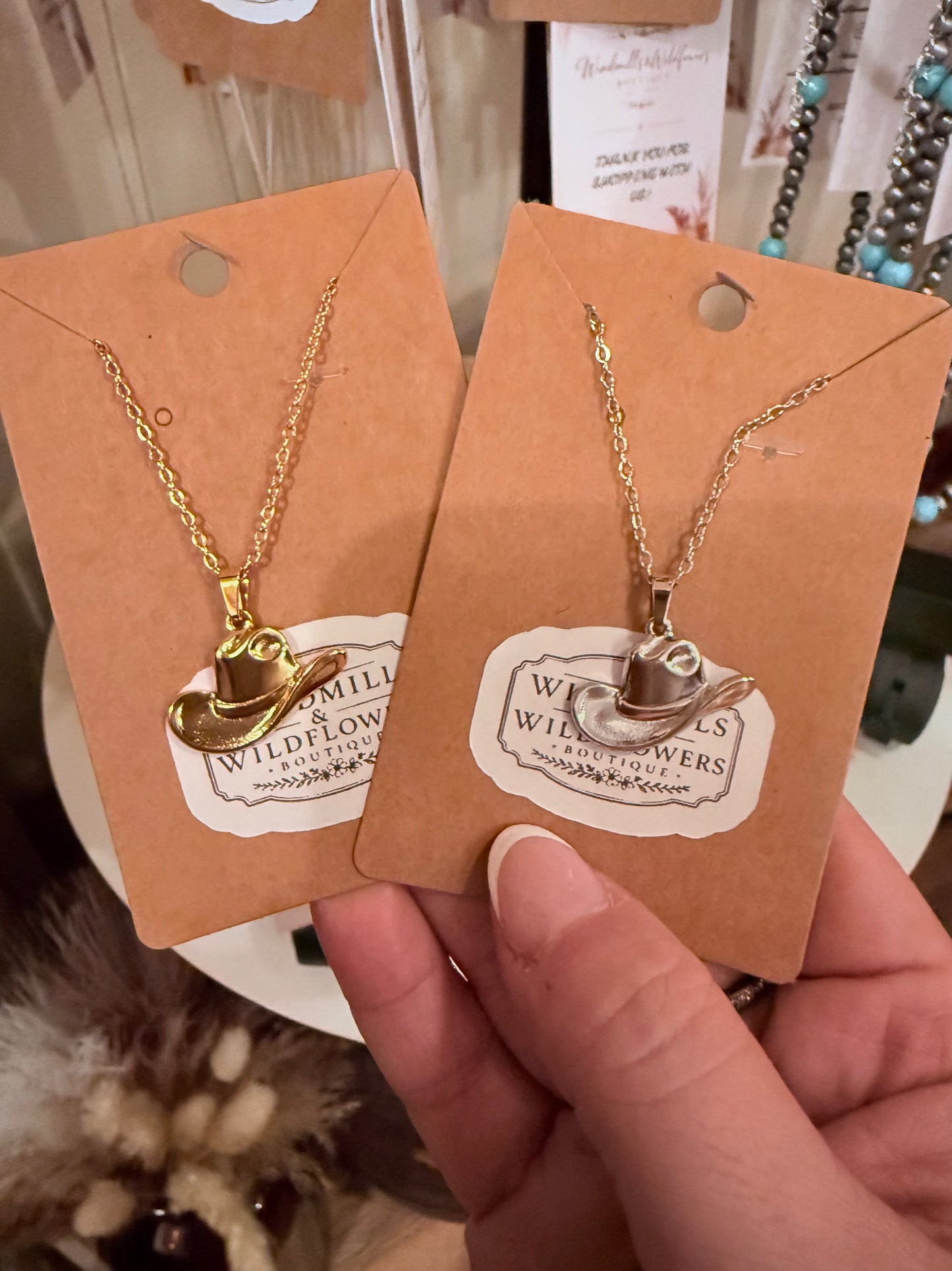 Saddle Up Cowboy Hat Necklace
