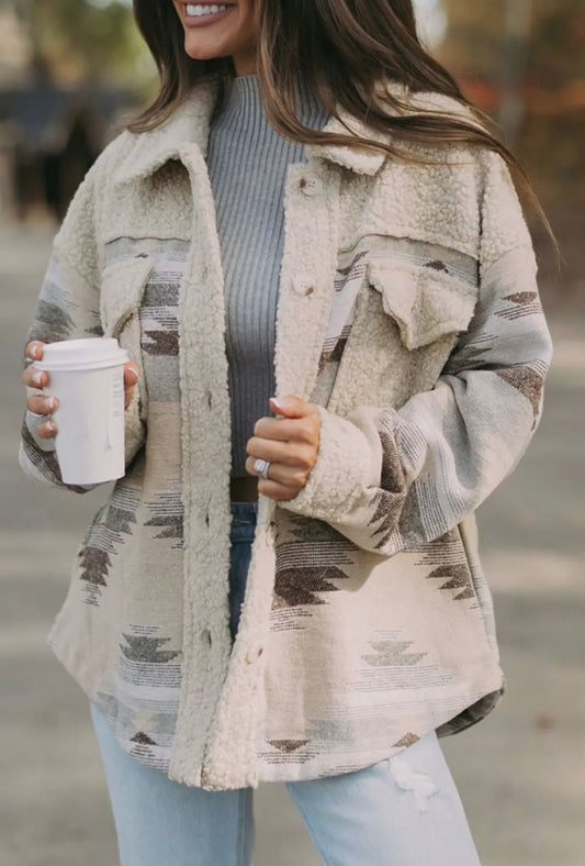Western Aztec Sherpa Jacket