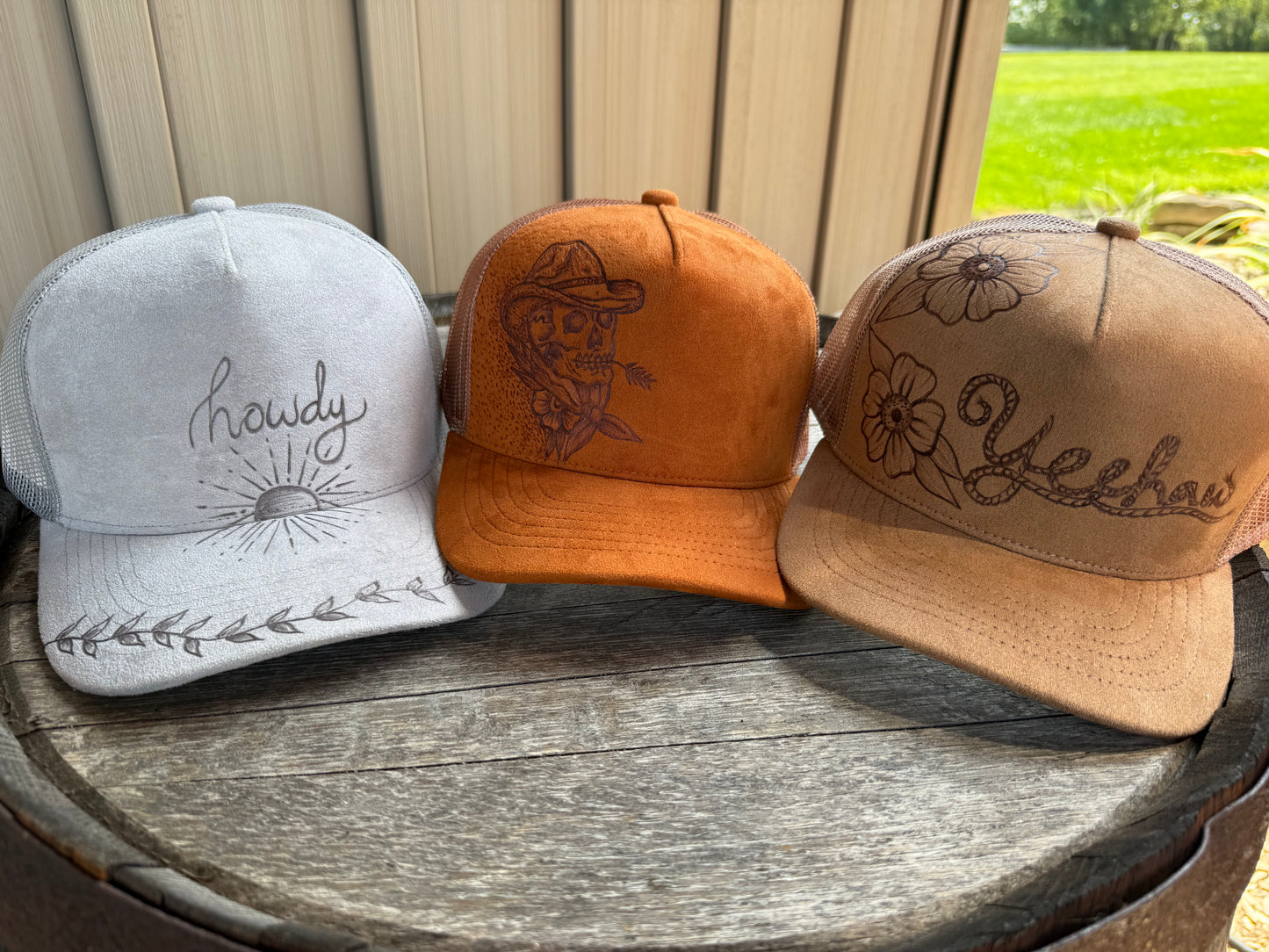 Hand-Burned Western Snapback Hat