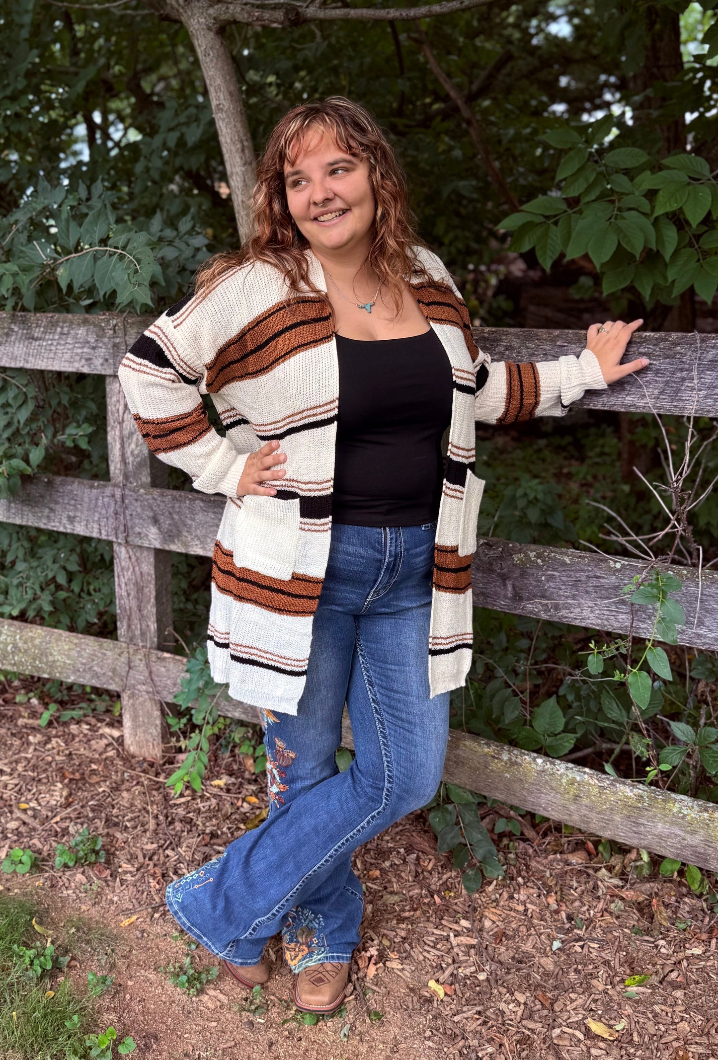 Saddle Stripe Cozy Cardigan