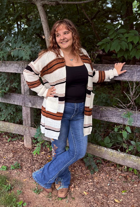 Saddle Stripe Cozy Cardigan