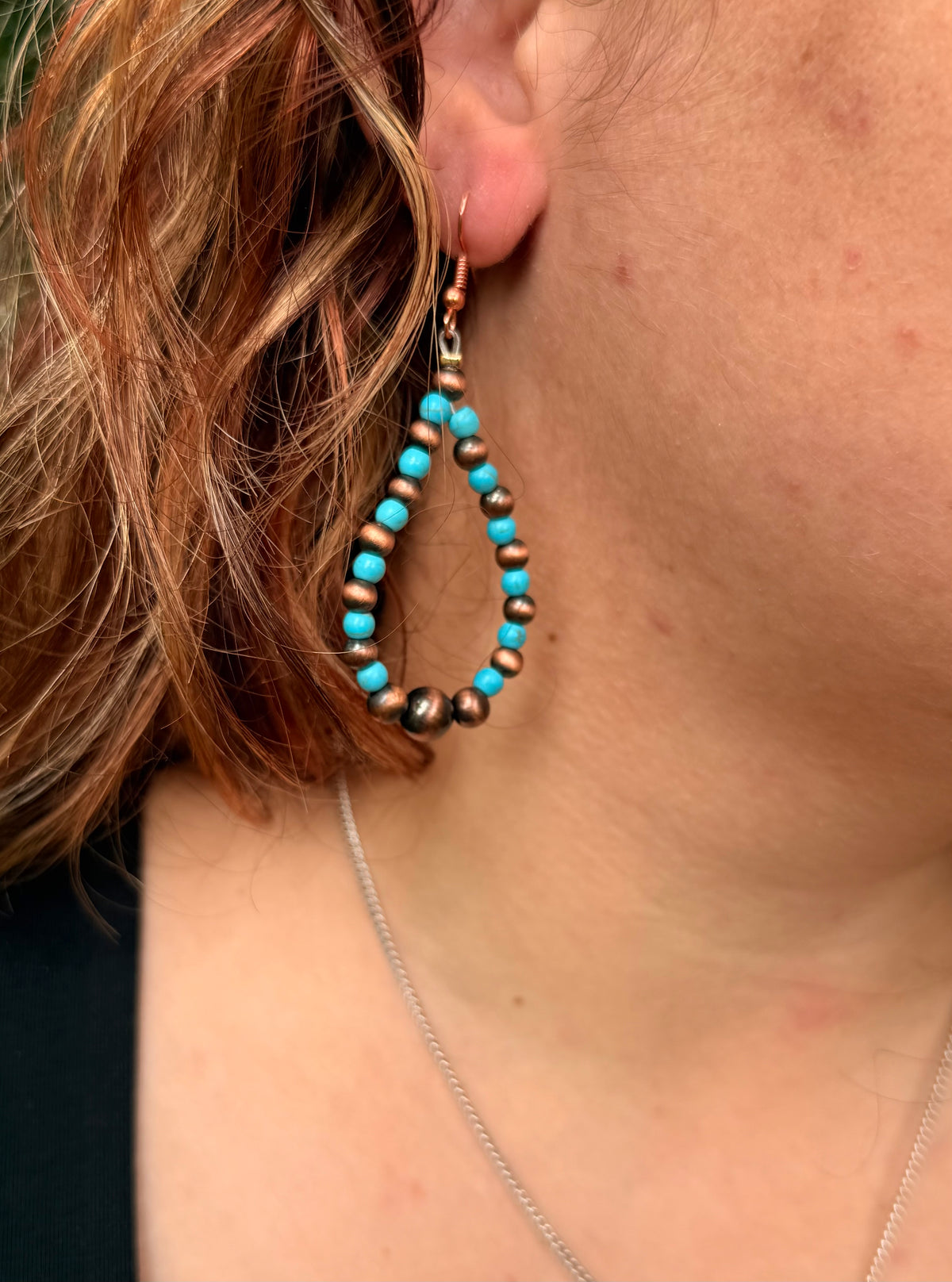 Turquoise Copper Canyon Teardrop Earrings