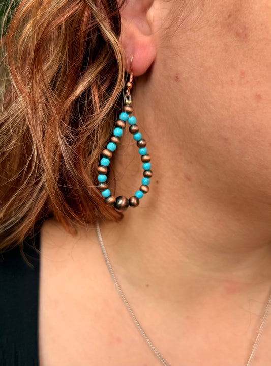 Turquoise Copper Canyon Teardrop Earrings