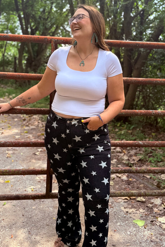 Star-Spangled Rodeo Judy Blue Flare Jeans