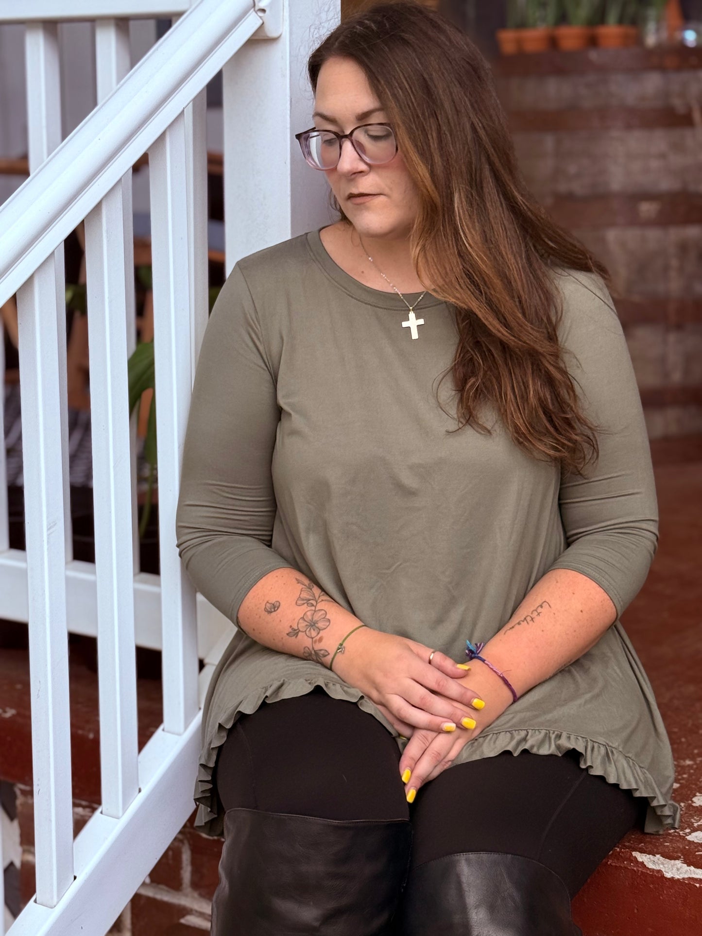 Sagebrush Ruffle Hem Tunic