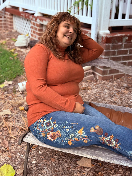 Rust & Rodeo Turtleneck Sweater