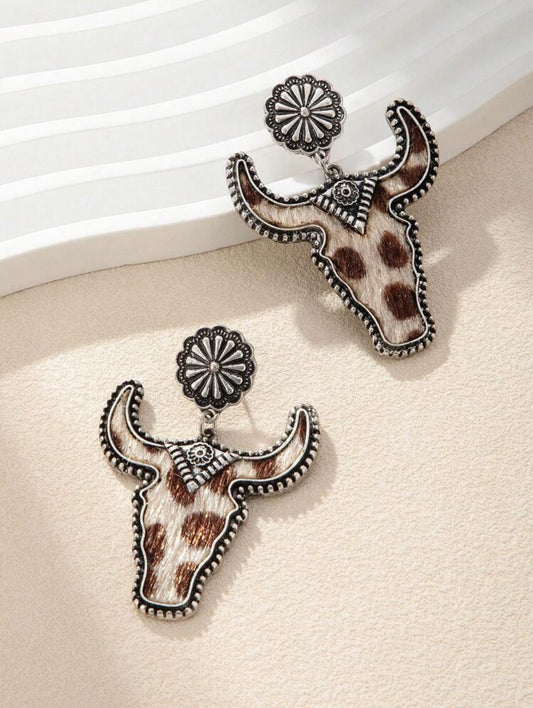 Hair-On Longhorn Earrings