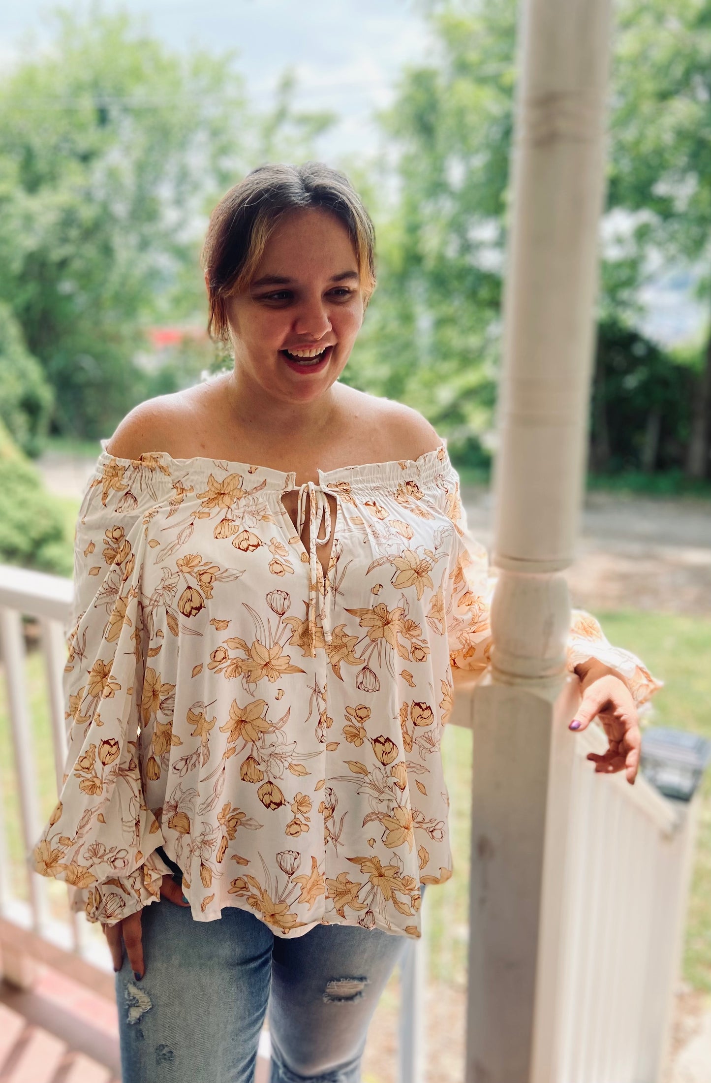 Golden Prairie Floral Blouse