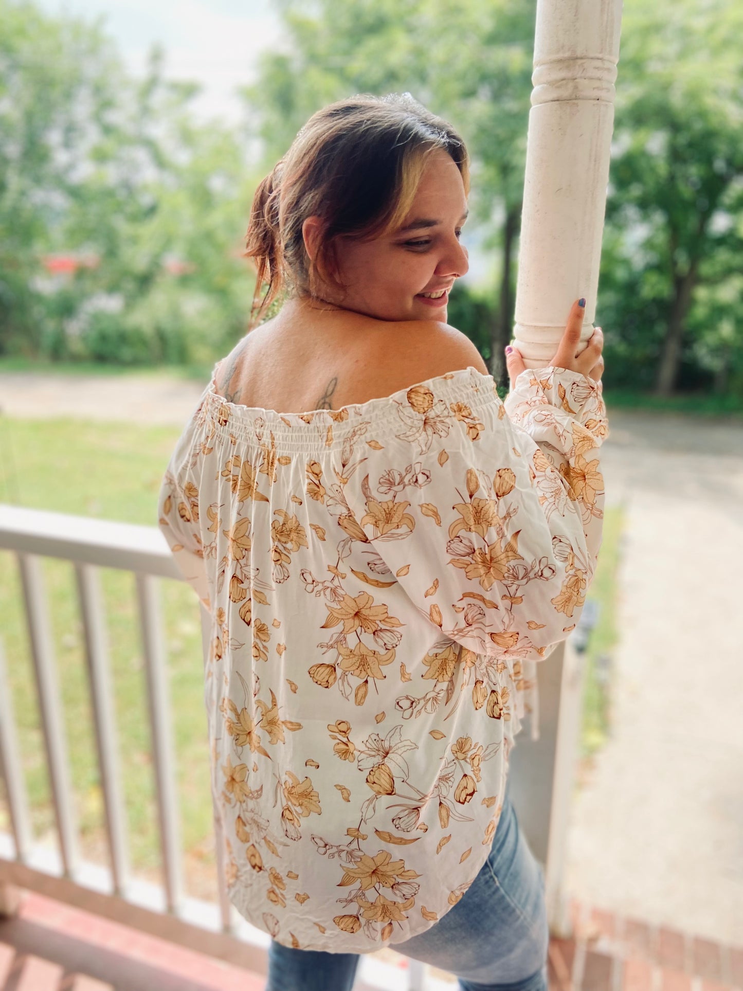 Golden Prairie Floral Blouse