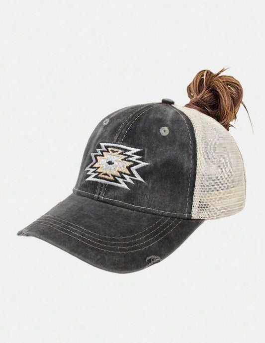 Aztec Ponytail Trucker Hat