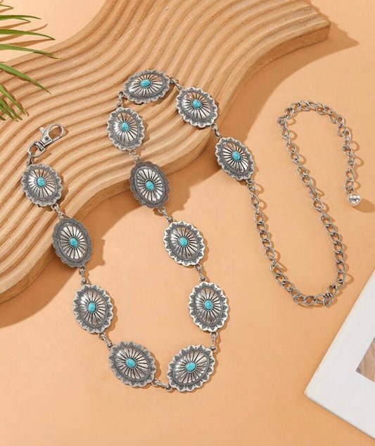 Turquoise Concho Statement Belt