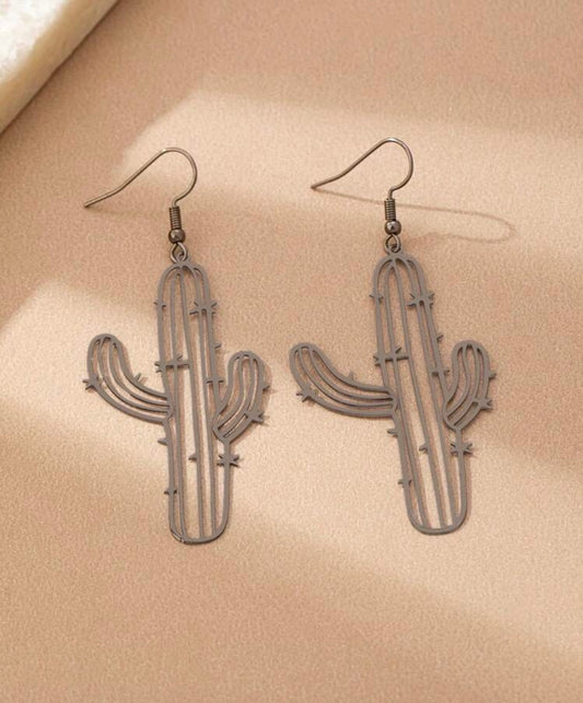 Western Cactus Dangle Earrings