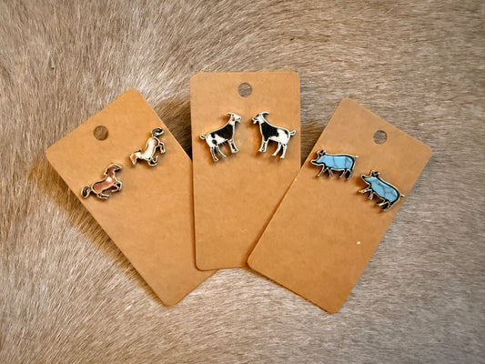 Western Animal Stud Earrings