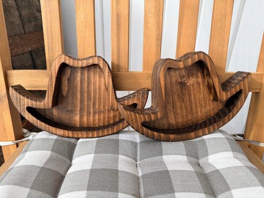 Rustic Cowboy Hat - Pine Wood Dough Bowl