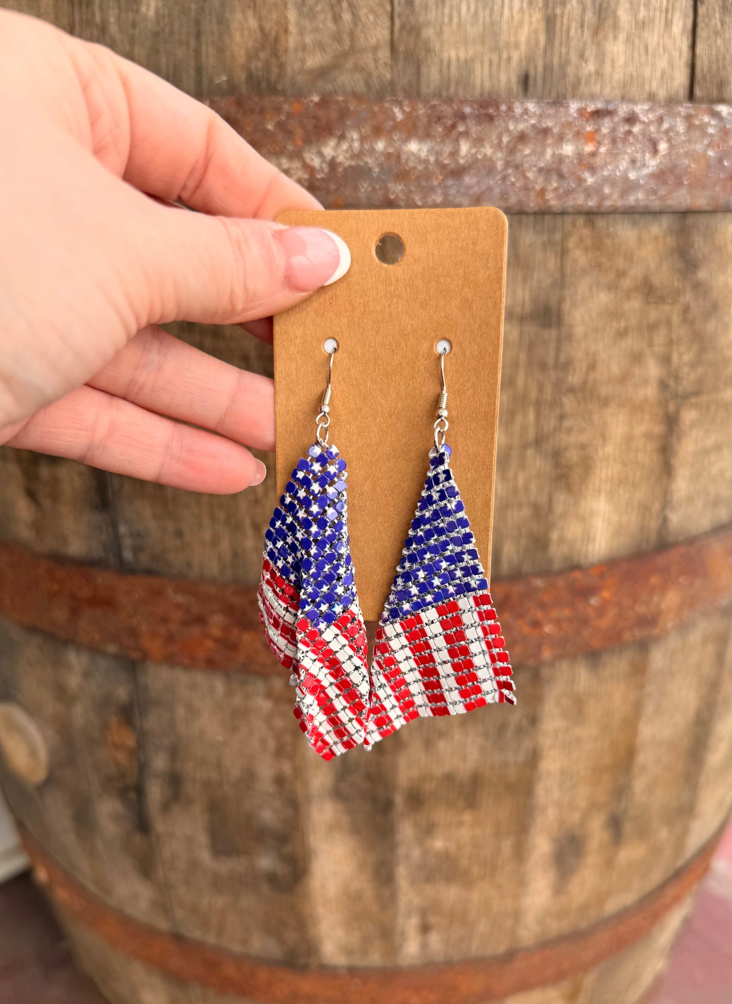 American Flag Rhinestone Earrings