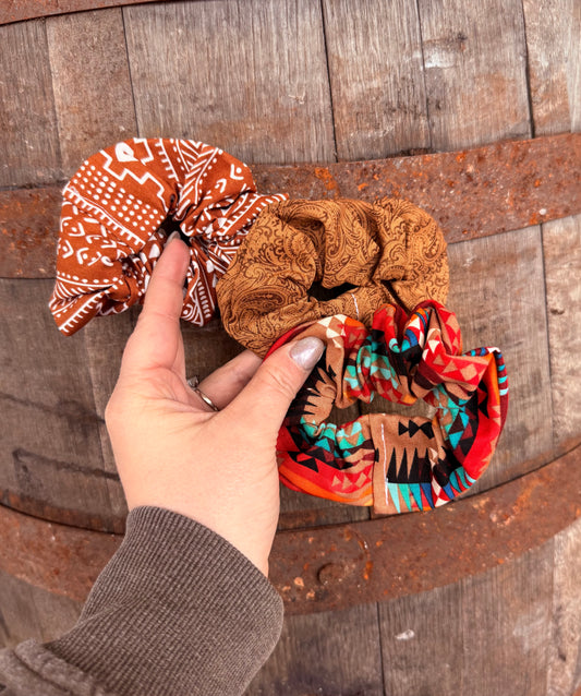Western Print Scrunchies
