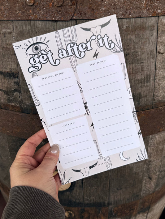 “Get After It” Western To-Do Notepad